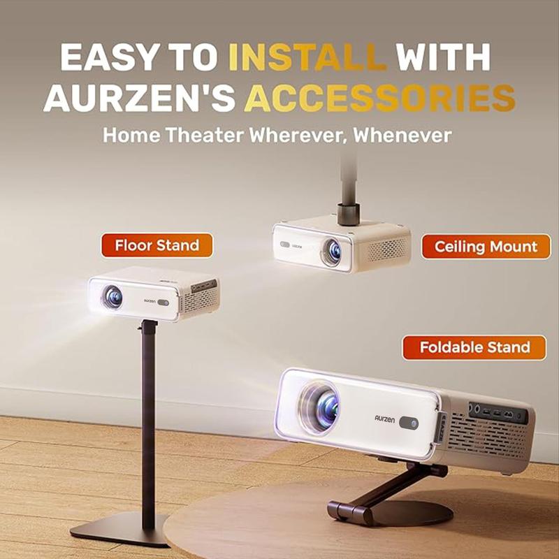 Projetor Inteligente Aurzen EAZZE D1 WiFi Bluetooth 1080P Branco